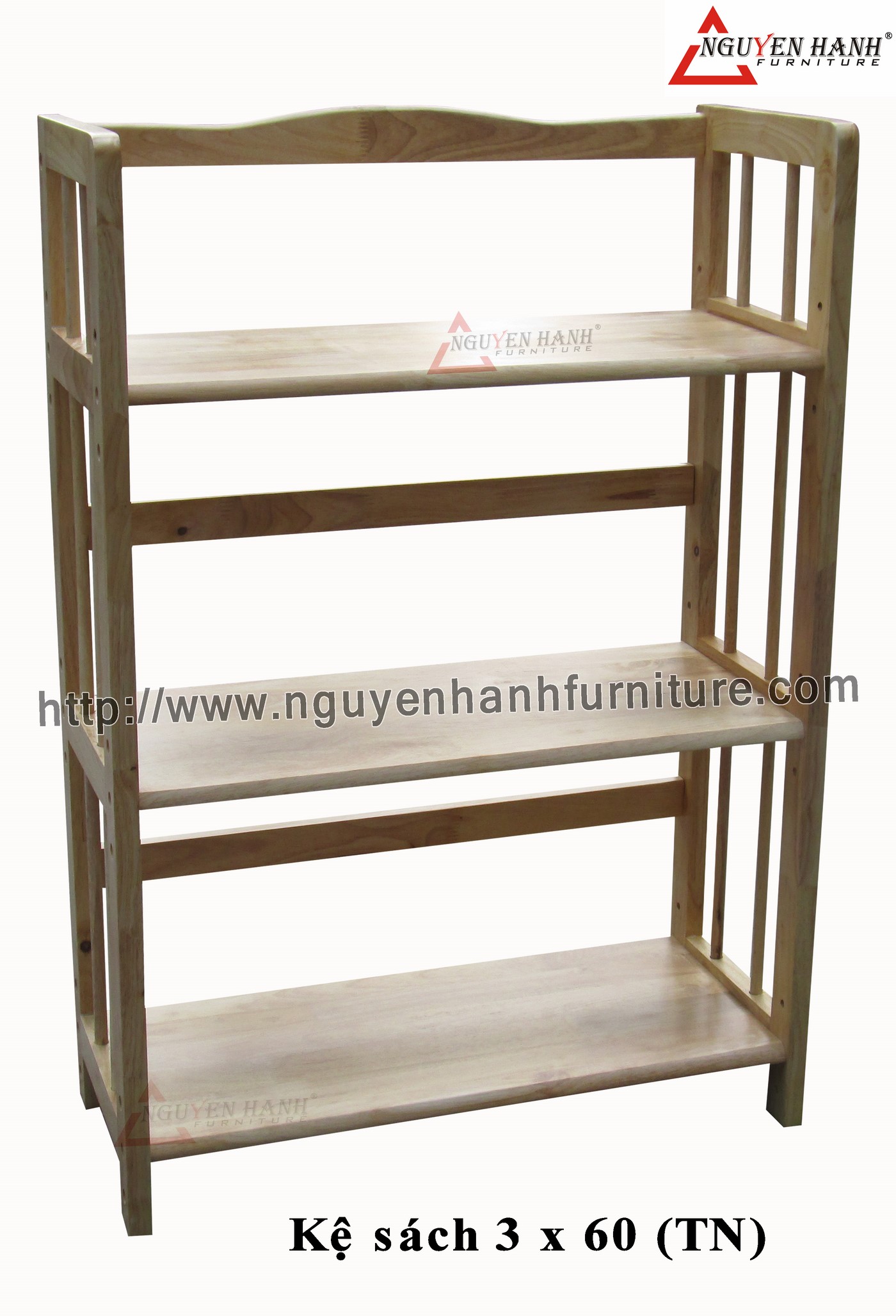 Name product: Triple storey Adjustable Bookshelf 60 (natural) - Dimensions: 63 x 28 x 90 (H) - Description: Wood natural rubber